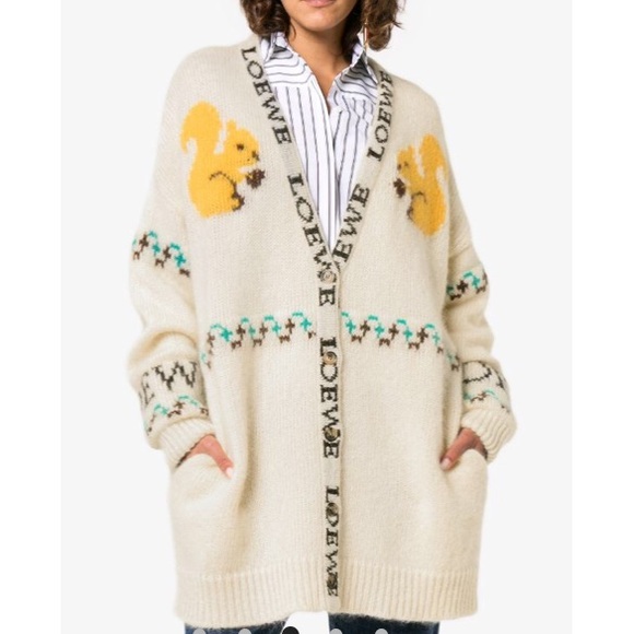 Loewe Sweaters - LOEWE | Squirrel Logo Chunky Cardigan Size XS